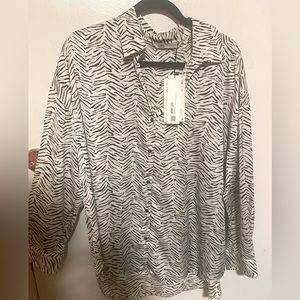 Zara printed button down shirt